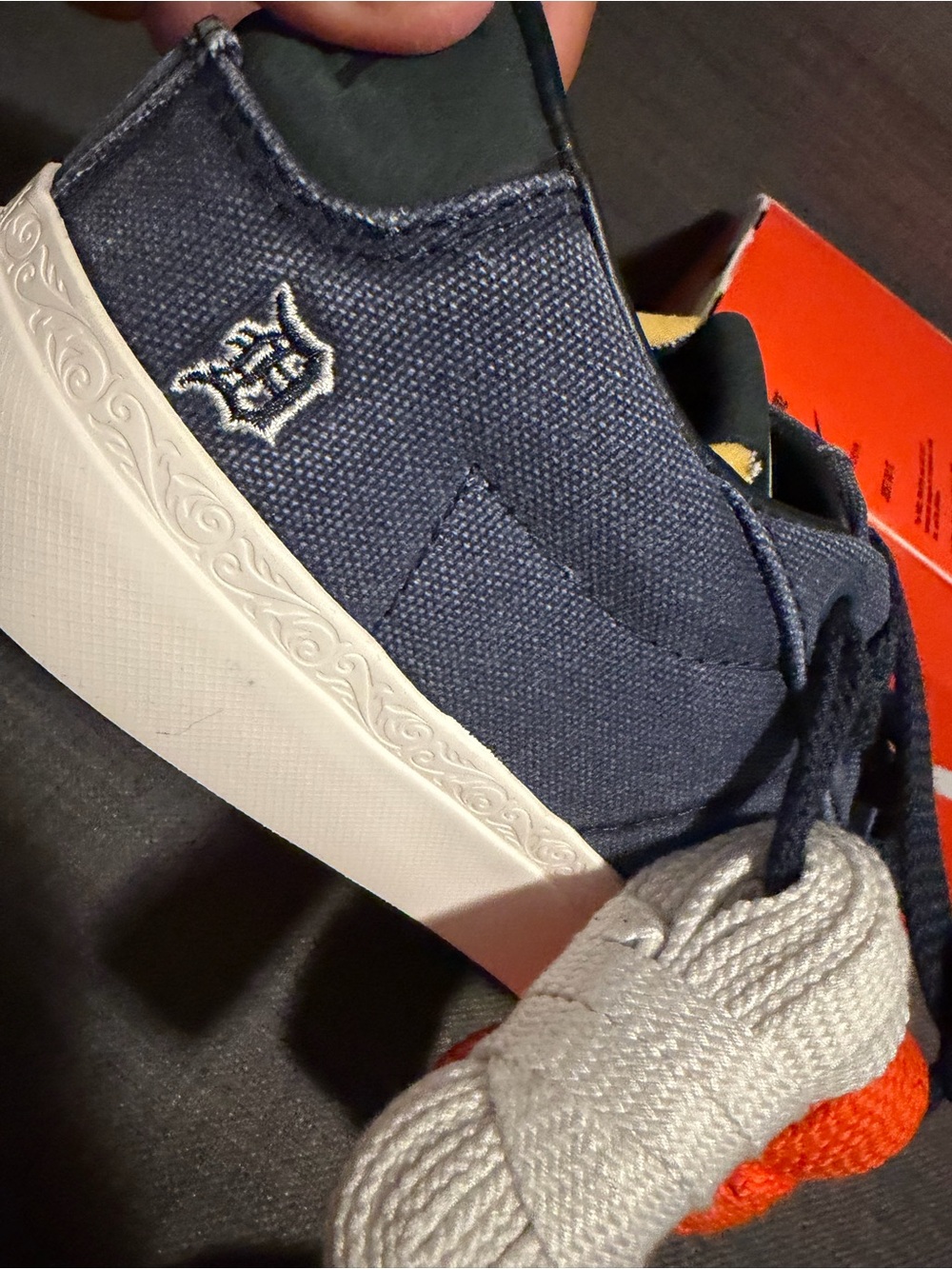 Size 10.5 - Devin Booker x Nike Blazer Low Detroit Tigers Pack - College Navy - Picture 7 of 9